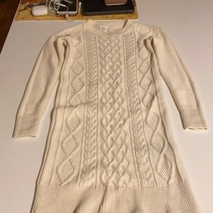 GAP Beige Cable knit Sweater dress for girls